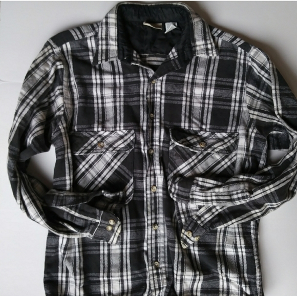 Vintage Black Plaid Thick Long Sleeve - Picture 8 of 9